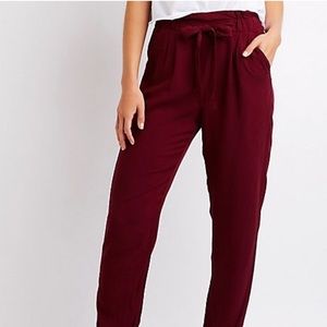 Tie Front Paperbag Trousers